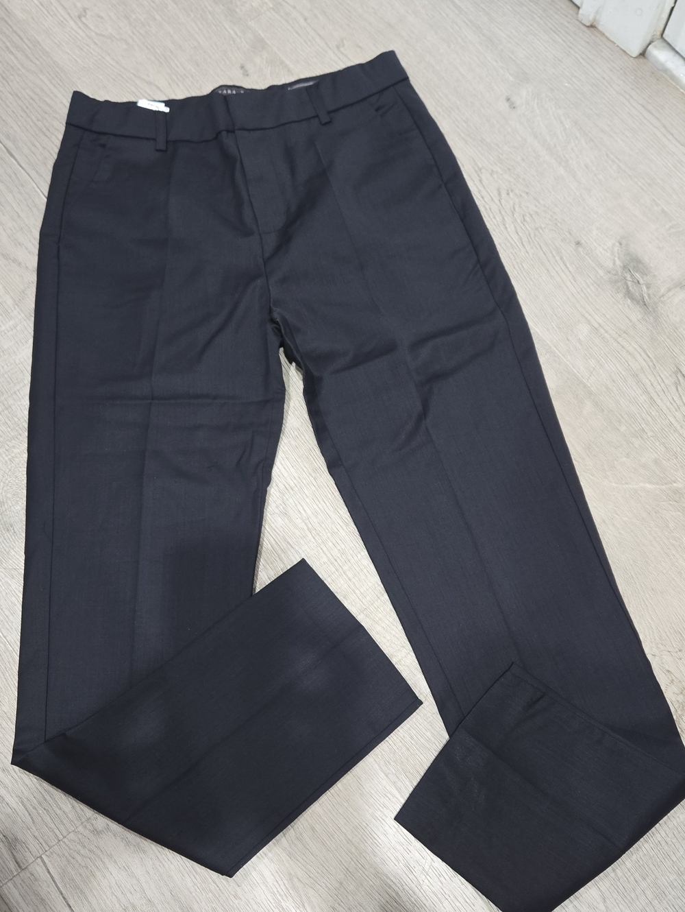 Zara Extra Fine Navy Wool Pants 11-12